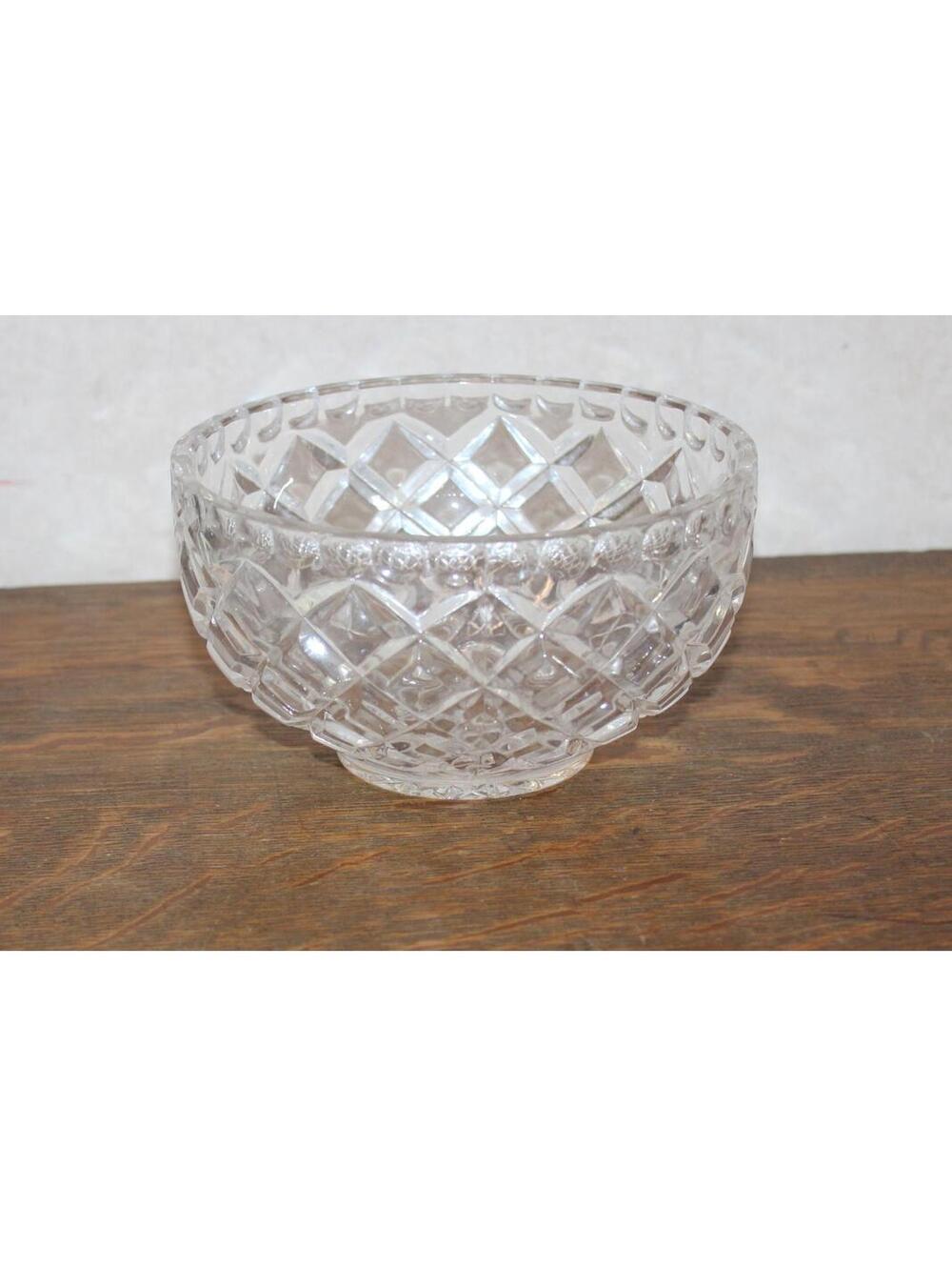 Vintage Cut Crystal Medium Clear Glass Bowl